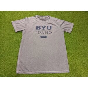 Byu Idaho Brigham Young University T Shirt Mens Small Gray Graphic Raglan Sleeve